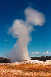 Old Faithful, is a well known symbol of Yellowstone National Park, Wikimedia Commons