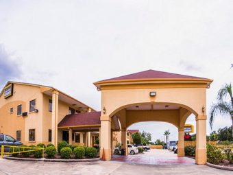 Exterior showing entrance and walkway to parking lot