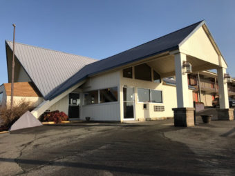 Hotel entrance and canopy