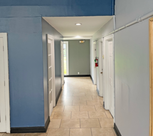 Tiled flooring, guest room entrances