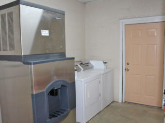 Ice Machine, coin operated guest laundry machines