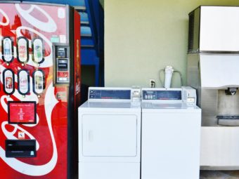 Soda vending machine, coin operated washer and dryer, ice disensing machine