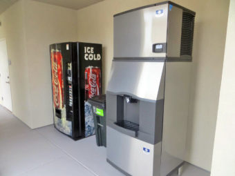 Soda vending machine, ice dispenser