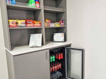 Mouth wash, laundry detergent, chips, chocolate bars, soda cans and bottled water